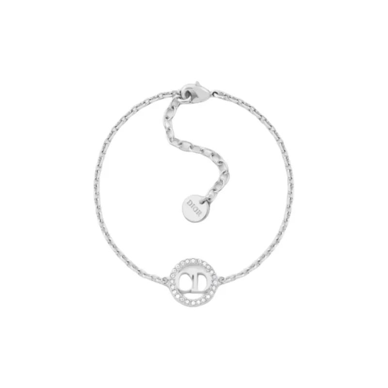 DIOR Metal Faux Crystal Bracelets Unisex Silver-0