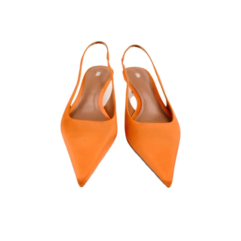 ZARA Slim Heel High Heels 5cm Women's Orange-3