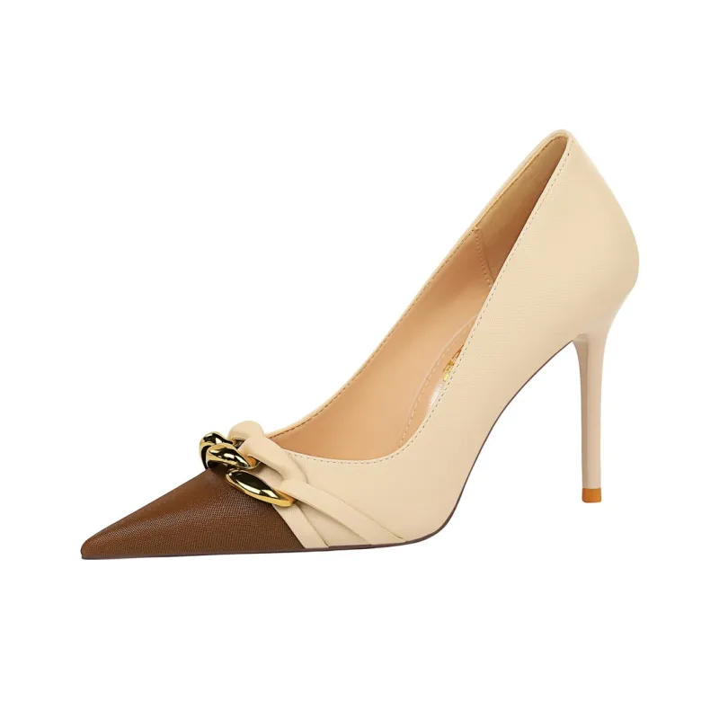 QITUMAUL Slim Heel High Heels 9.5cm Women's-4
