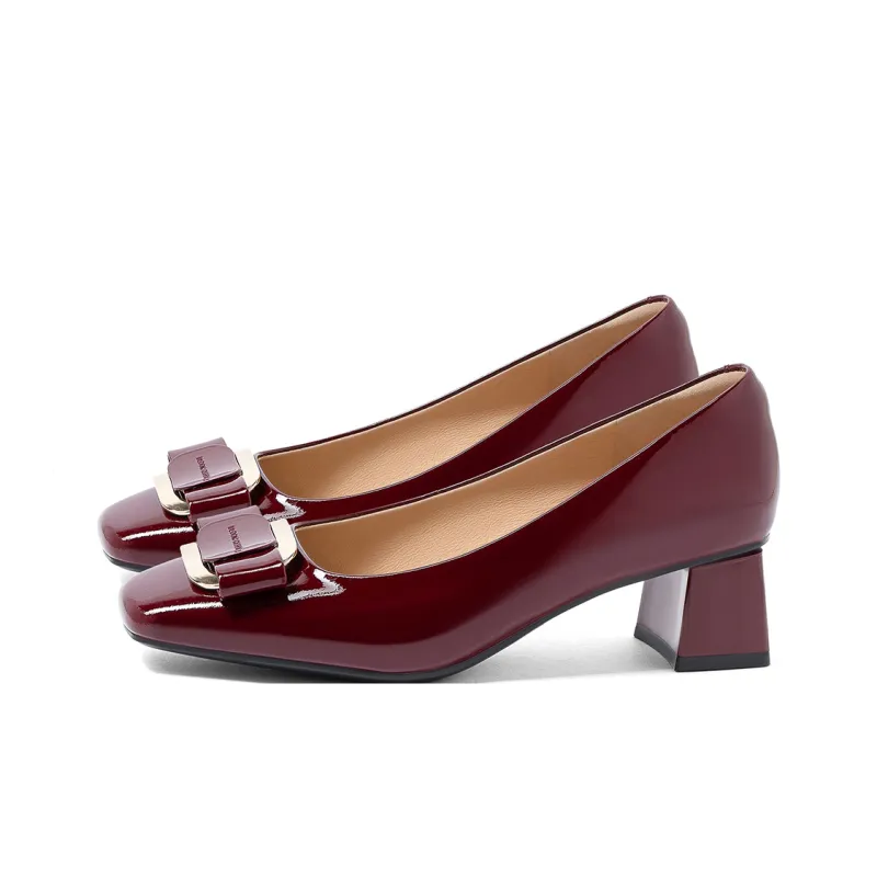COMELY High Heels Women's Burgundy/Black/Pink Apricot-7
