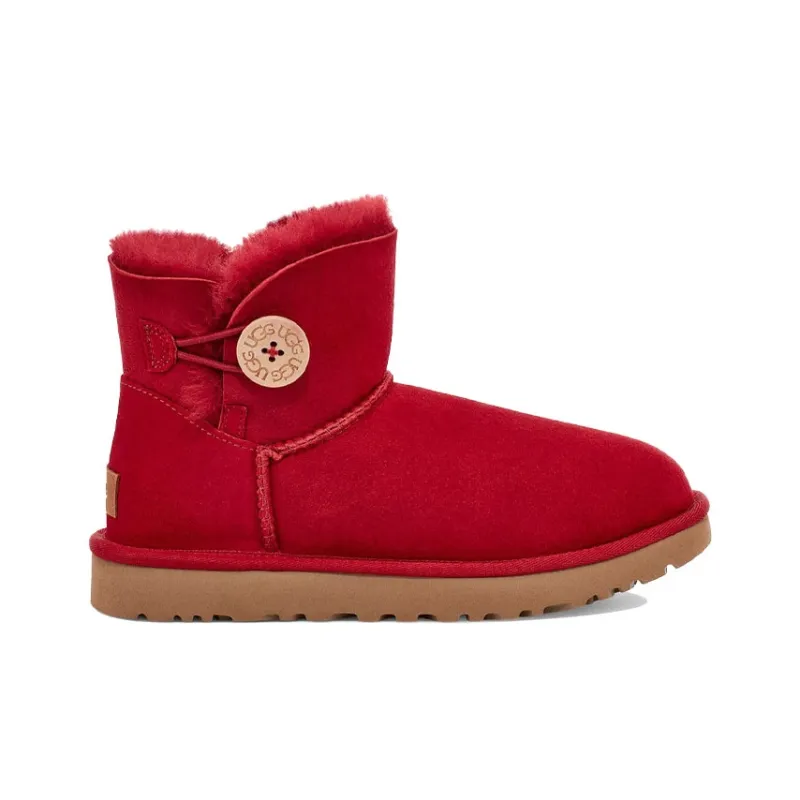 UGG Mini Bailey Button Ii Boot Red Women's-1