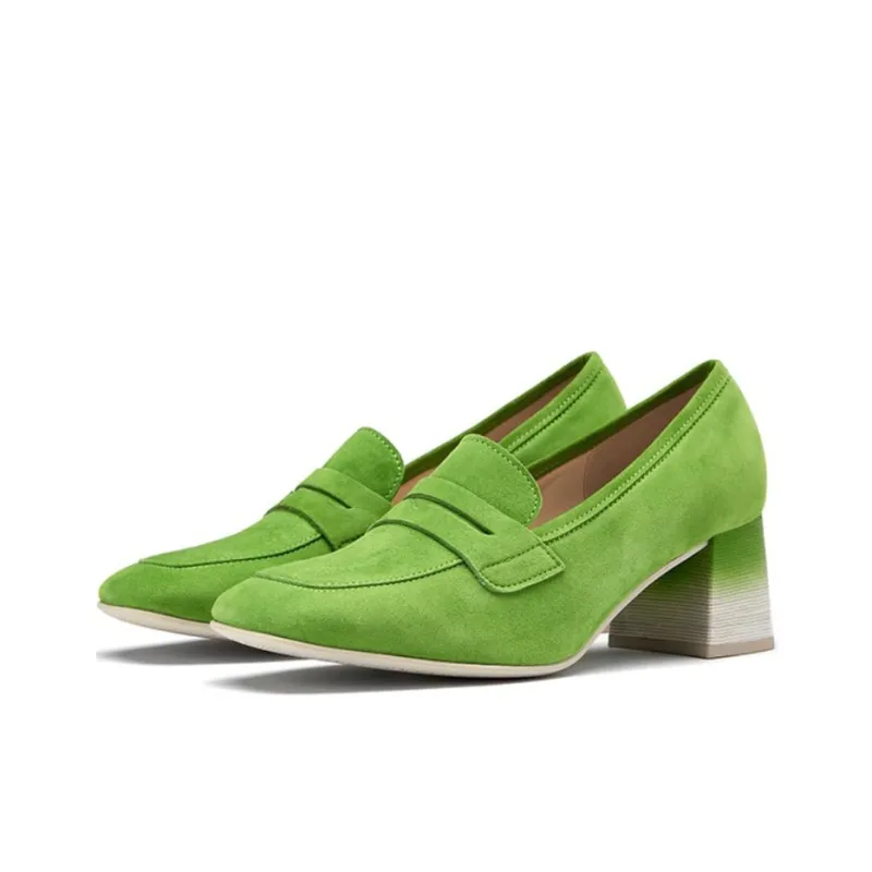 Gabor Chunky Heel High Heels 5.5cm Women's Green-2