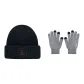 Black Cap+Black White Glove