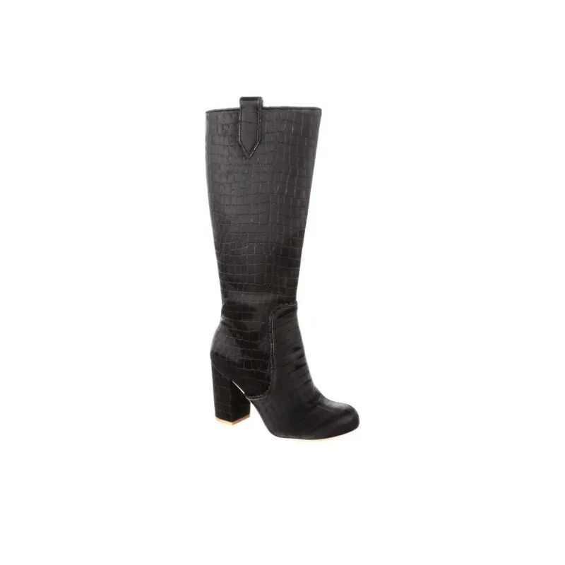 IRREGULAR CHOICE Dawning Song Knee-high Boots 9cm Women's Black-1