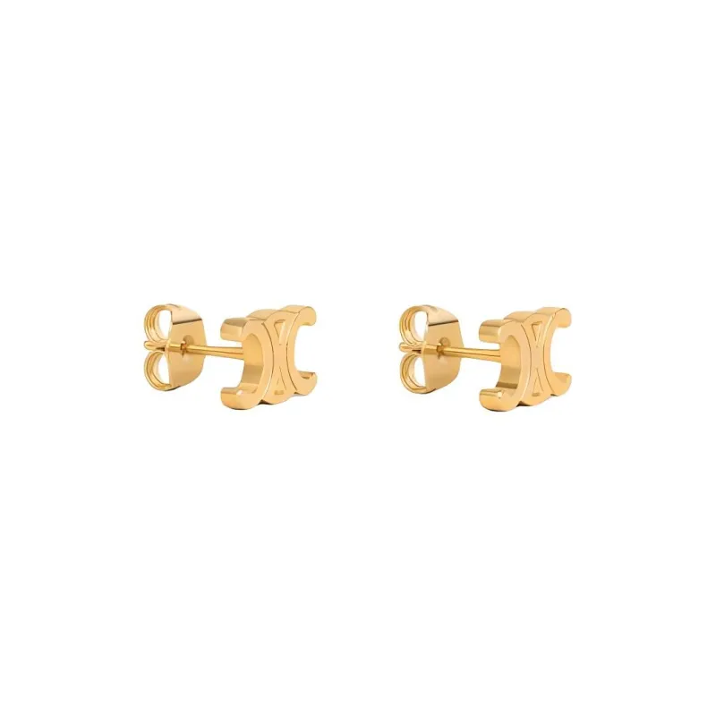 CELINE Triomphe Studs In Brass With Gold Finish-3