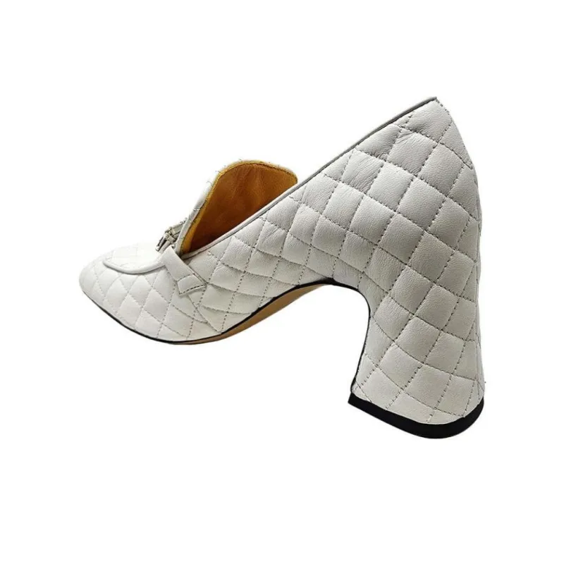 MADISON MAISON Chunky Heel High Heels 7.5cm Women's White-2