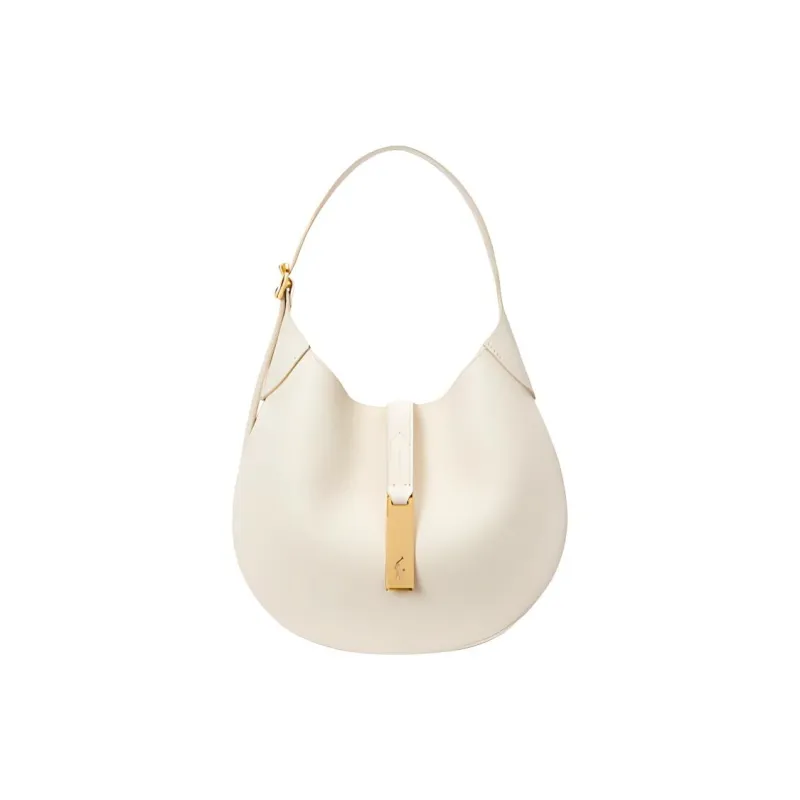 Polo Ralph Lauren Leather Shoulder Bag Women's Ivory-0