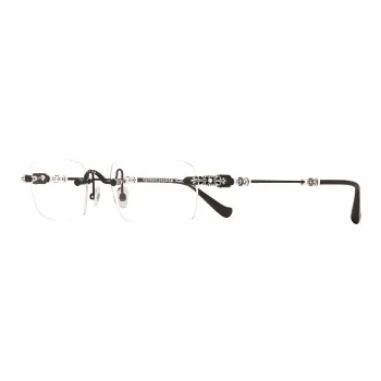 Chrome Hearts Subject To Official Website Rectangular Eyeglass Frames Unisex Black