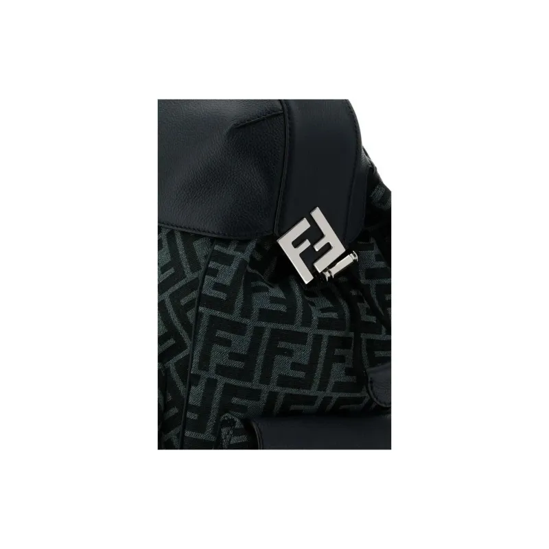 FENDI Fabric Backpack Men's Black-3