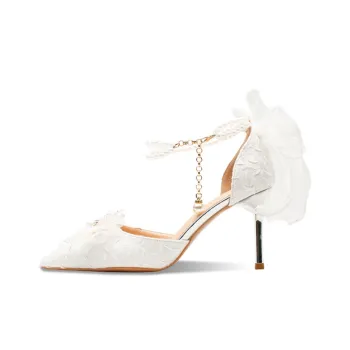 MCKP Slim Heel High Heels 8cm Women's White