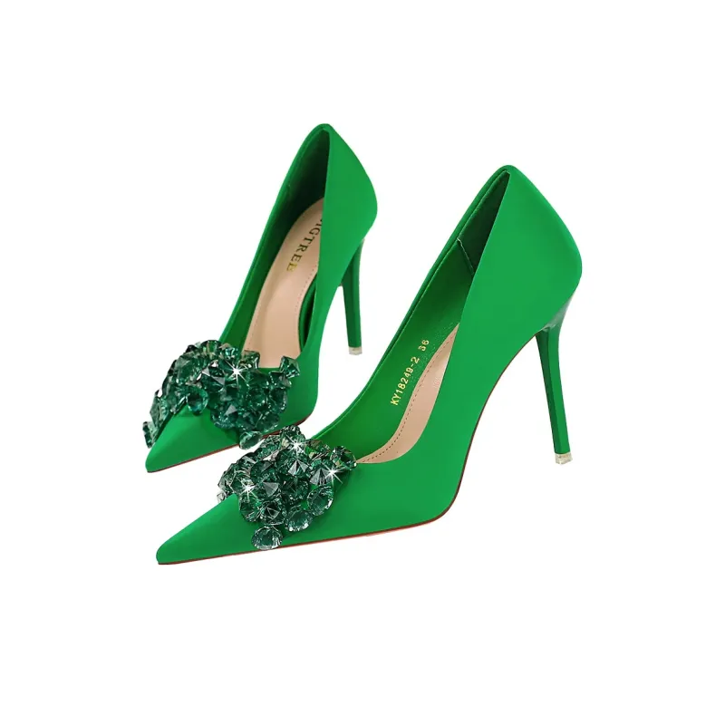 QITUMAUL Slim Heel High Heels Women's-8
