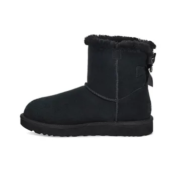 UGG Mini Bailey Brooch Fleece Lined Black Women's
