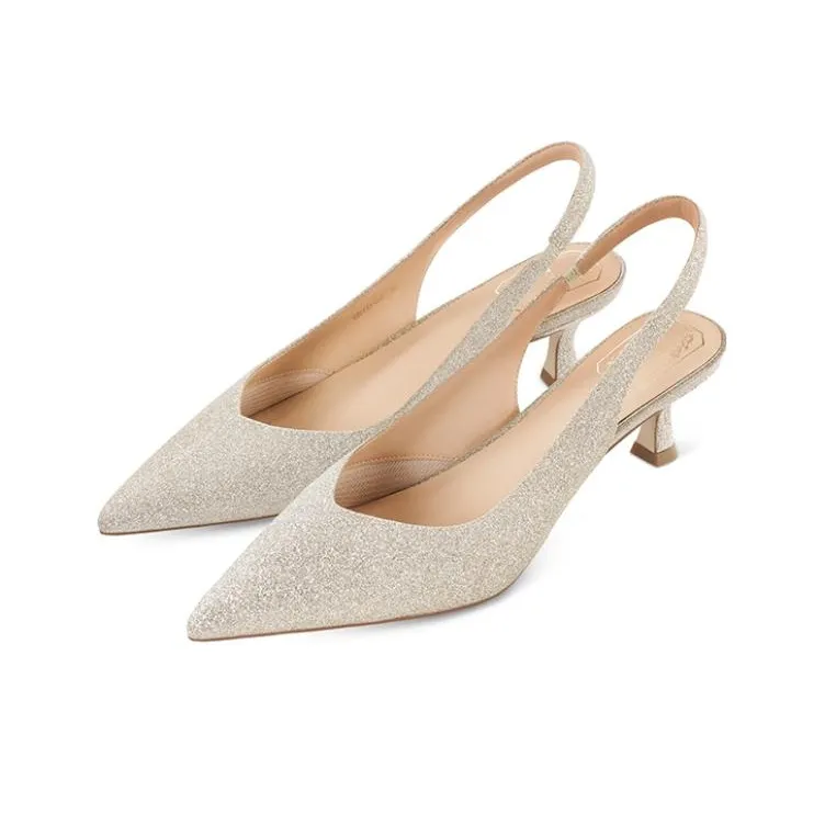 7or9 Baby's Breath High Heels 5cm Women's Light Gold-1
