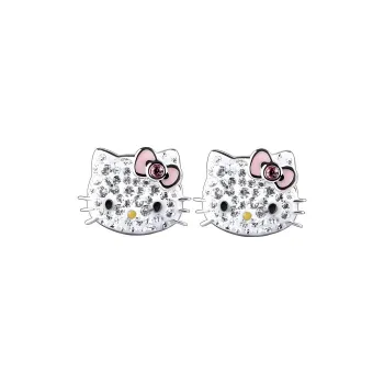 Swarovski Artificial Crystal Cat Head Stud Earrings Women's