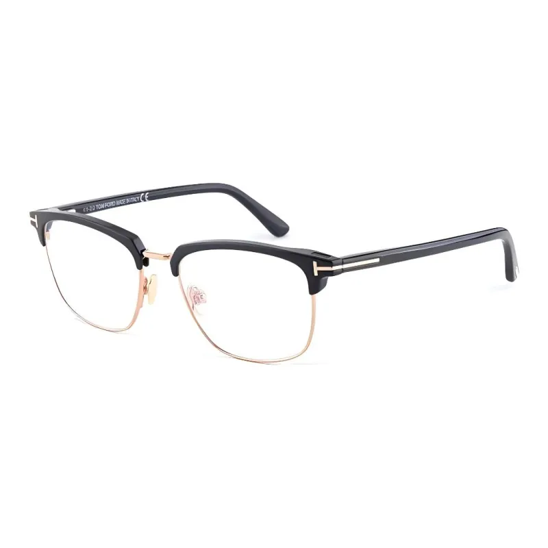 TF Plate And Metal Rectangular Eyeglass Frames Unisex Black-1