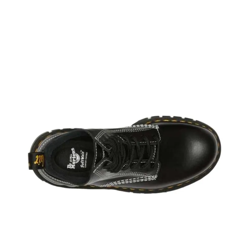 Dr.Martens Audrick 8 eye White Stitch Leather Platform Boots 'Black'-3
