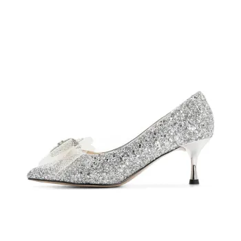 BELLE Slim Heel High Heels 6cm Women's Silver