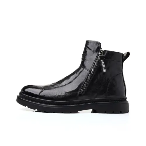 Beidouniao Ankle Boots Men Black