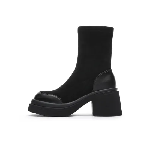 GOLDLION Ankle Boots Chunky Heel Women's