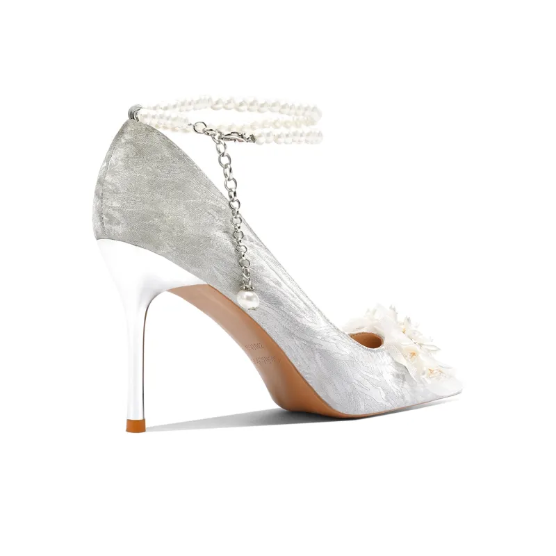 Crelinkxlat Slim Heel High Heels Women's Silver-1