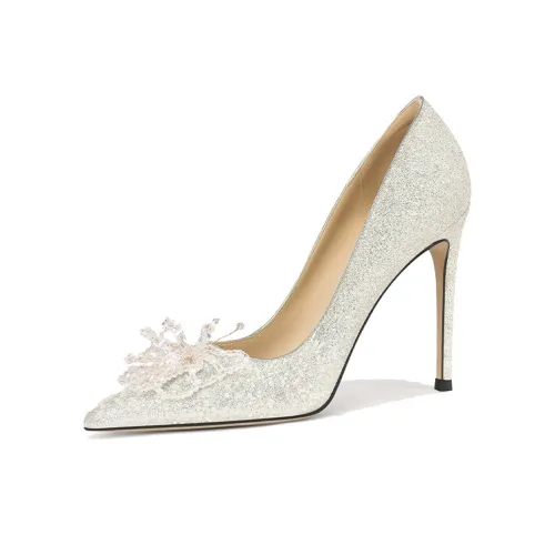 Lily Wei Eden Slim Heel High Heels 10cm Women's Silver