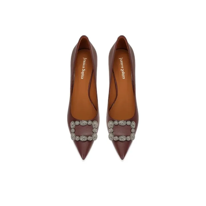 JESSICA SOPHIA Slim Heel High Heels 4cm Women's Burgundy-4
