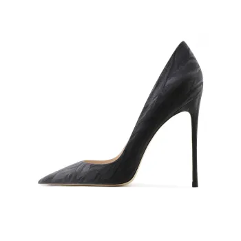Ganxiaojie Glitter Slim Heel High Heels Women's Black