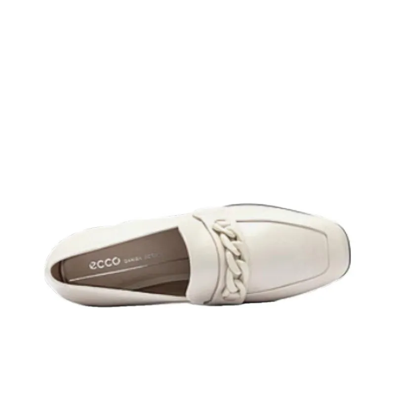 Ecco Chunky Heel High Heels 6.5cm Women's White-3
