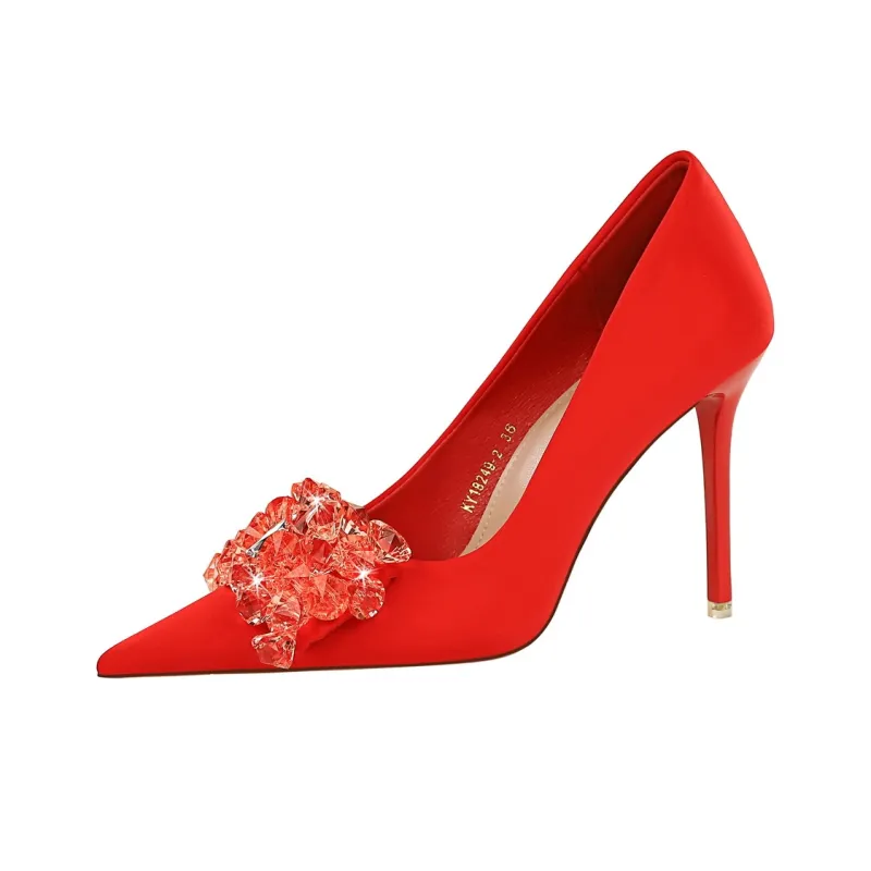 QITUMAUL Slim Heel High Heels Women's-3
