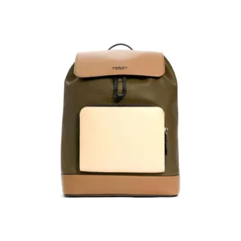 COACH Turner Cow Leather Backpack Large Size Men's Jasper Khaki Multicolor