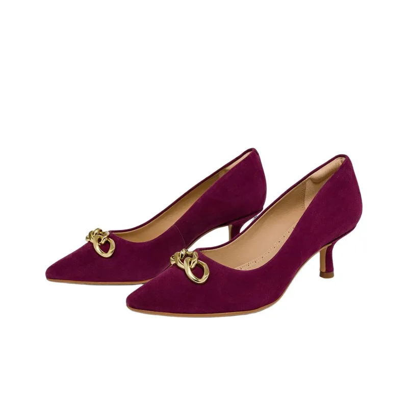 Clarks Slim Heel High Heels 5.5cm Women's Burgundy-1