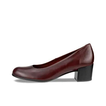Ecco Chunky Heel High Heels 3.5cm Women's Burgundy
