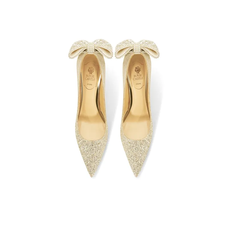 ROSE CASTLE High Heels Women's White Gold-2