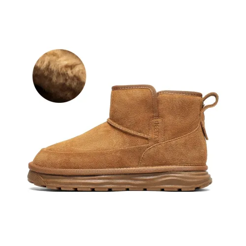 Little Red Man Warm Slip Resistant Short Snow Boots Men's Chestnut