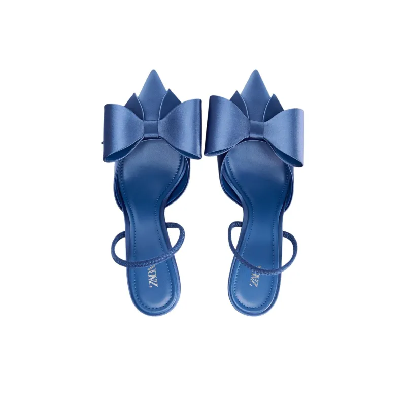 ZARA Slim Heel High Heels 8cm Women's Blue-4