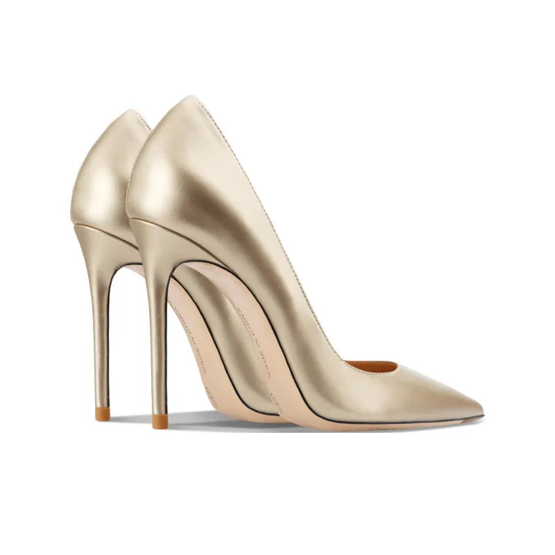 Suyymakk Slim Heel High Heels Women's Gold-3