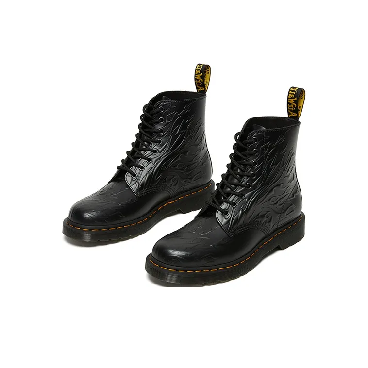 Dr.Martens Unisex 1460 Flames Martin Boots Black-2