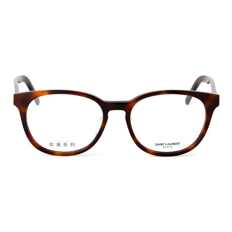 SAINT LAURENT Capsule Plate Frame Oval Eyeglass Frames Unisex Tortoiseshell-1