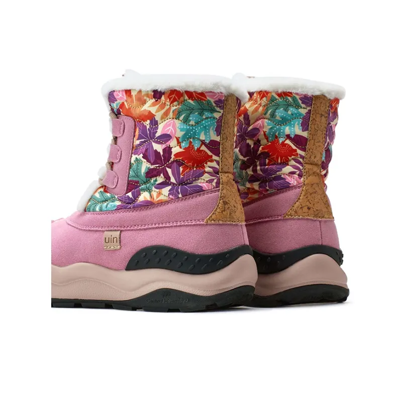 U.IN Plants & Flowers Snow Boots Women's Purple/Dark Gray/Orange-4