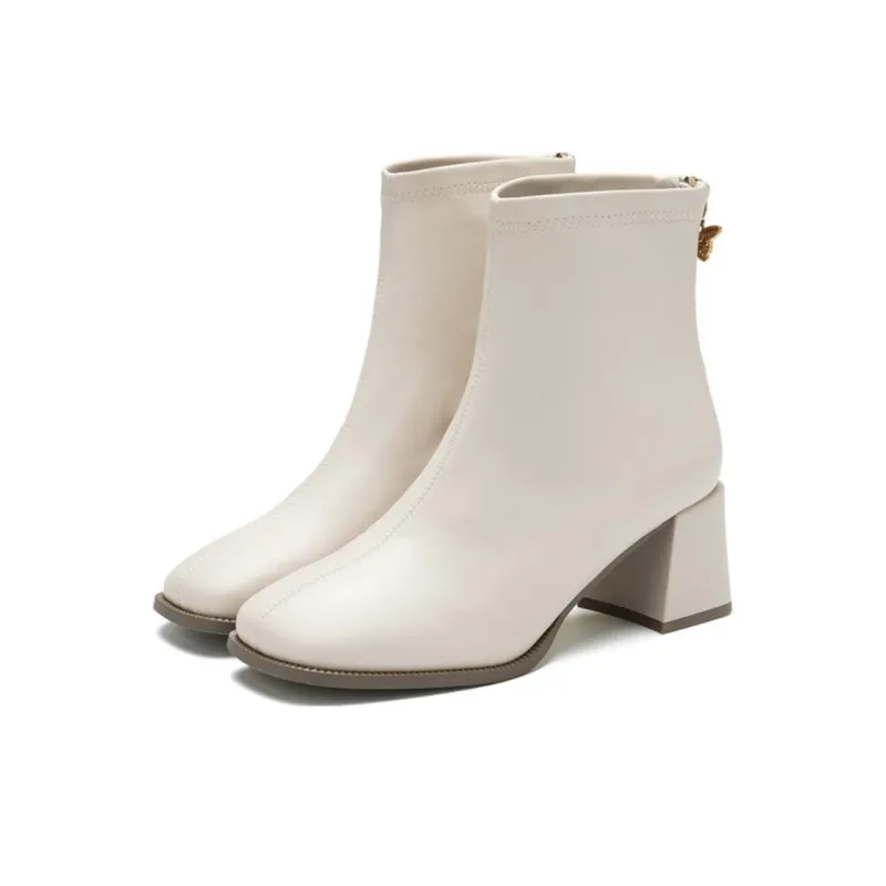 KEKAFU Ankle Boots Women's Beige/Black-2