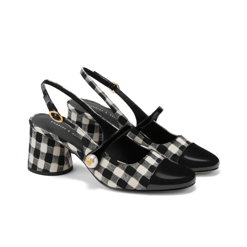 CHARLES&KEITH High Heels Women's Multi Composite Color/White/Black/Black Patent Black-1