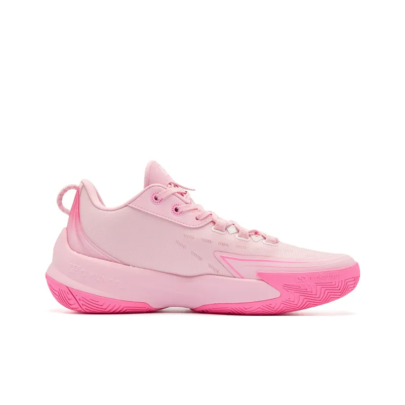 QIAODAN Poison Fang TEAM Cushioning Coverage, Rebound, Breathable, Slip Resistant Low Top Basketball Shoes Men's Pink-1