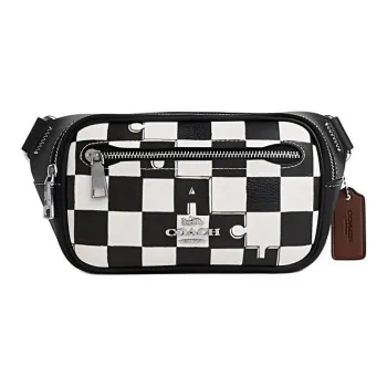 COACH Elias Cow Leather With Artificial Leather Fanny Pack Mini Men's Black & Chalk