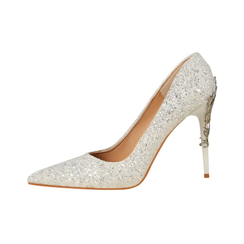 QITUMAUL Slim Heel High Heels 9.5cm Women's-12