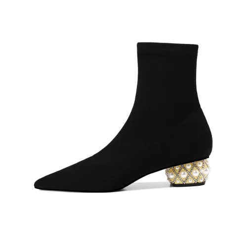 HAOYASENNU Mid-Calf Boots Women's Black