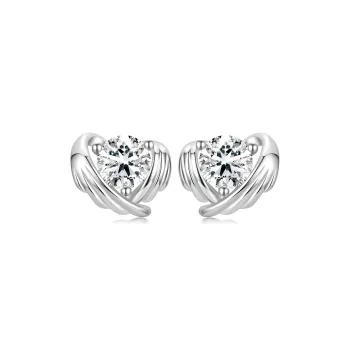 OUBI.YABI 925 Sterling Silver With White Gold Plating Zircon Stud Earrings Women's