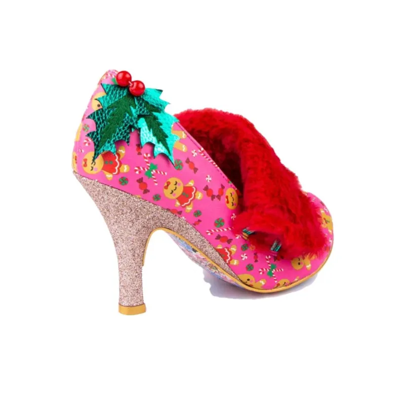 IRREGULAR CHOICE Festive Flack / Flick Flack Slim Heel High Heels Women's Pink-3