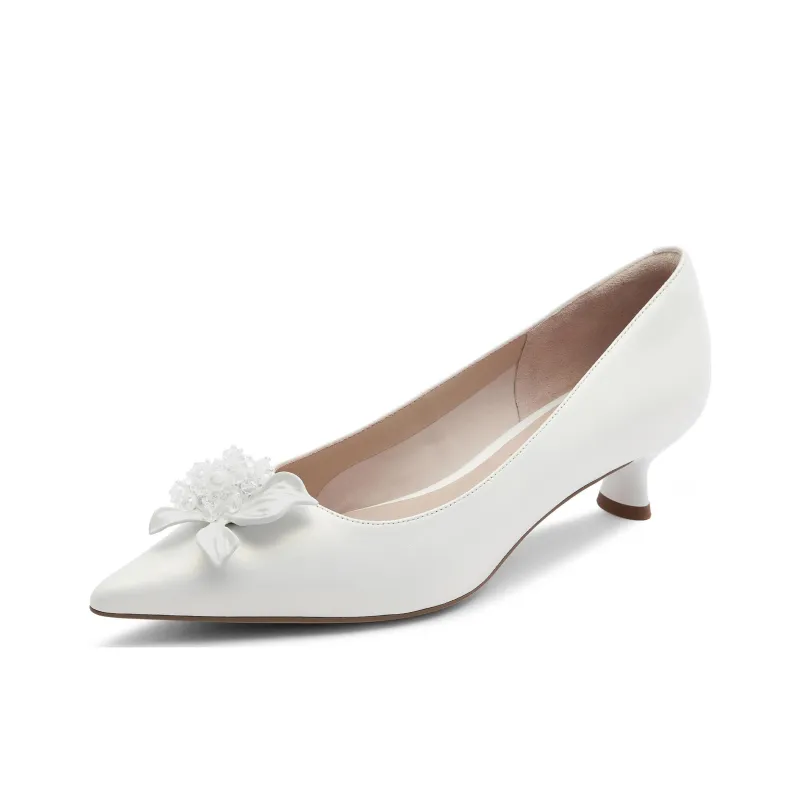 Joypeace Calla Lily Language Chunky Heel High Heels 4cm Women's-1