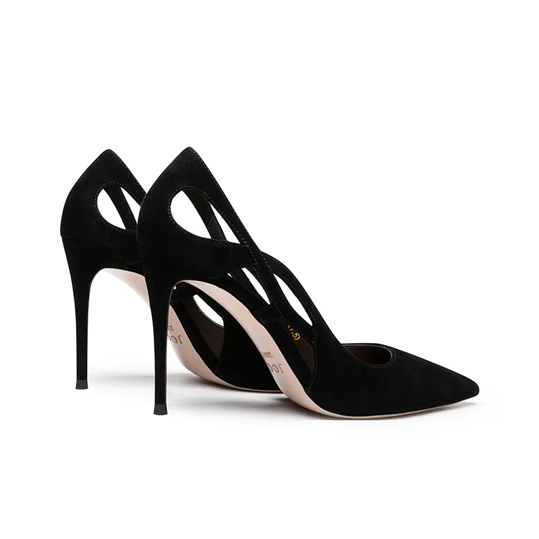 JOOC Slim Heel High Heels 7cm Women's Black-2