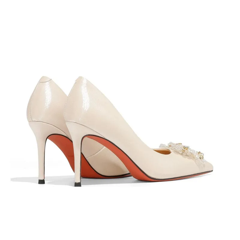 BOSSSUNWEN Slim Heel High Heels 8.5cm Women's Champagne-2